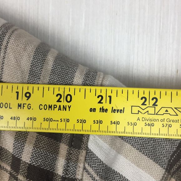 WRANGLER Authentics Men's Beige Plaid Long Sleeve Shirt Shacket Sherpa Fleece XL - Picture 8 of 11